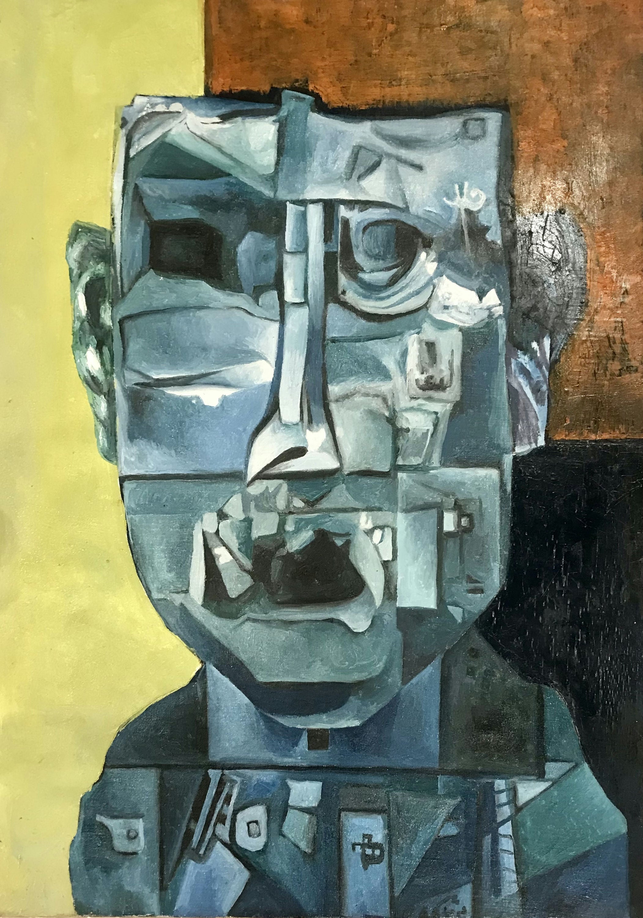Cubist Portrait of a Man 1988 by Mohammad Bushnaq