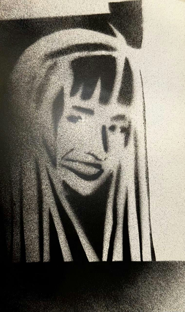 Original Mixed media 'Monochrome Portrait of a Woman' by Mohammad Bushnaq