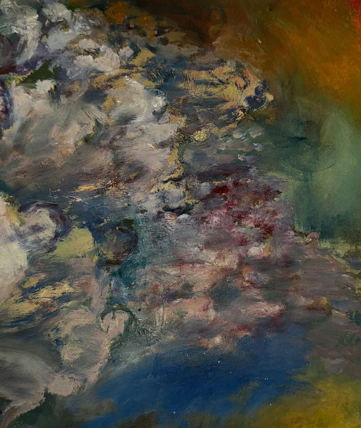 Original Mixed media 'Abstract Mixed Tones Layered Composition' by Mohammad Bushnaq