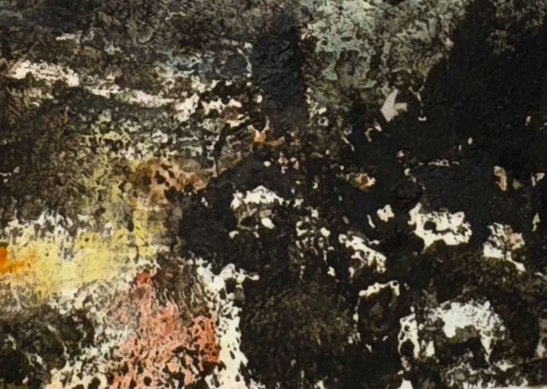 Original Mixed media 'Dark Textured Abstract Mixed Media' by Mohammad Bushnaq