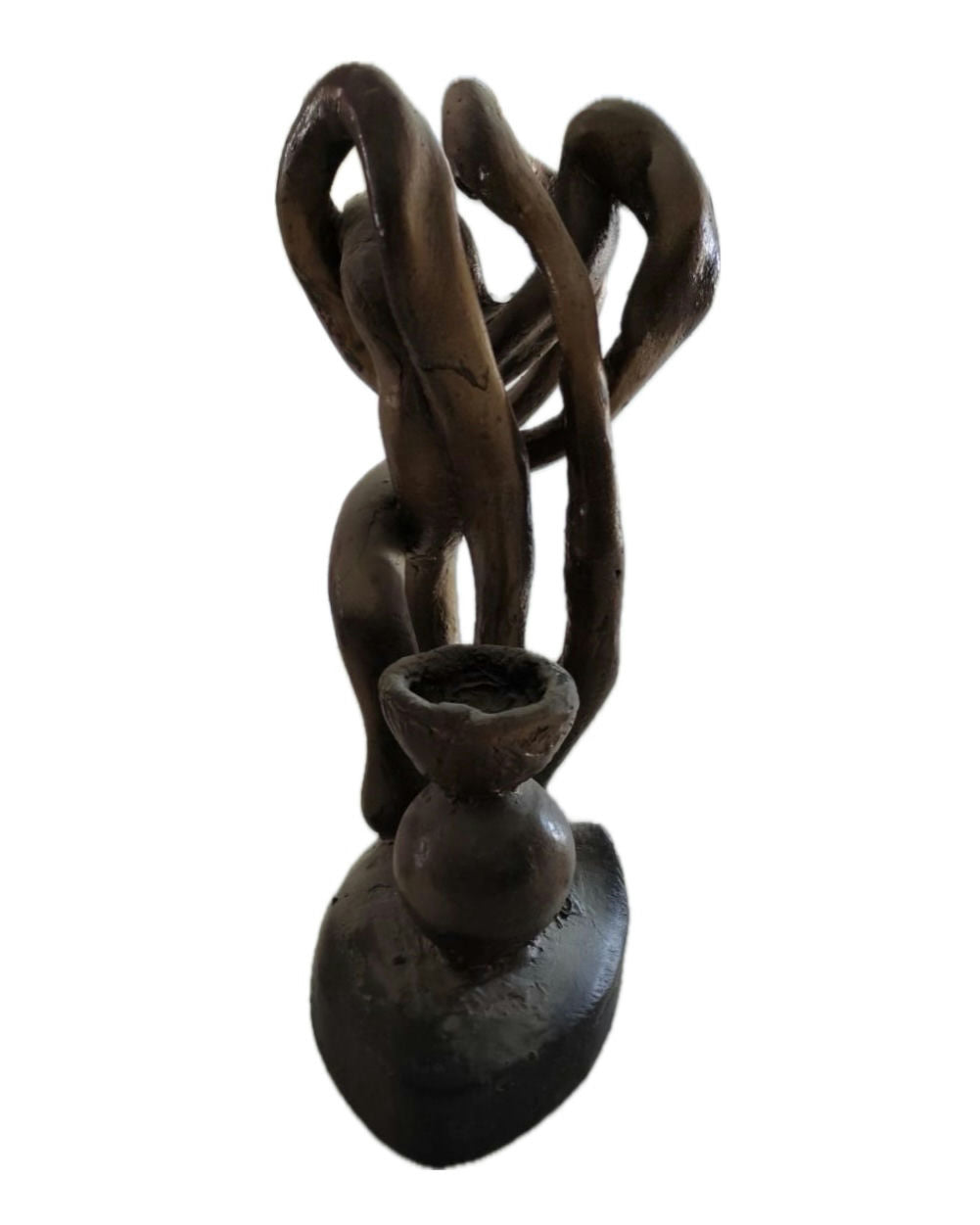 Original Sculptures & Ceramics 'Intertwined Figures Around Small Vessel' by Mohammad Bushnaq