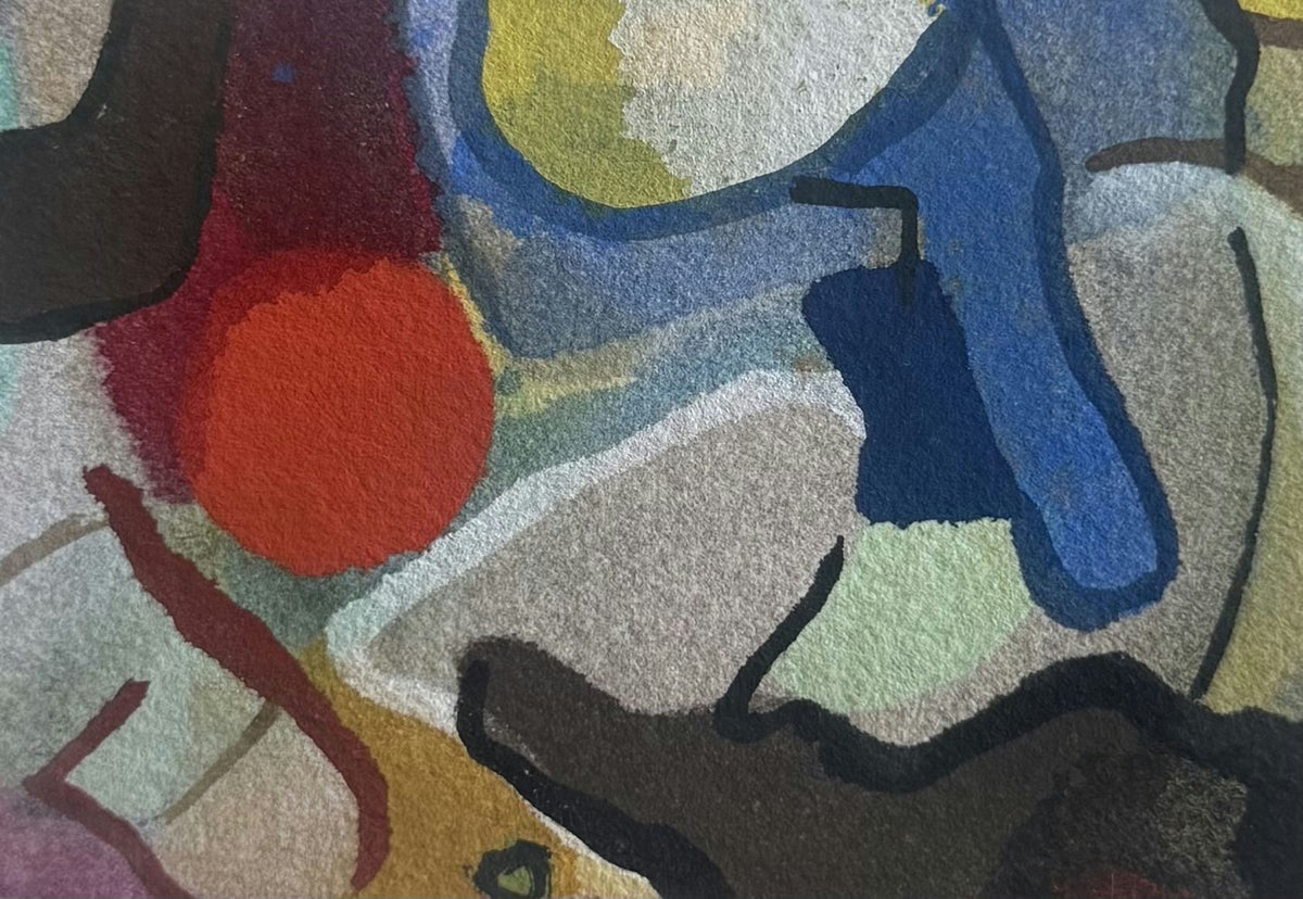 Original Mixed media 'Colourful Abstract Shapes on Paper' by Mohammad Bushnaq
