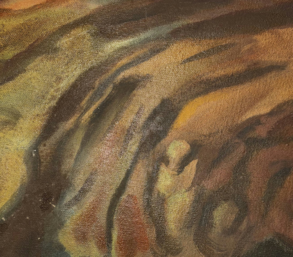 Original Mixed media 'Swirling Earth Tones Abstract' by Mohammad Bushnaq
