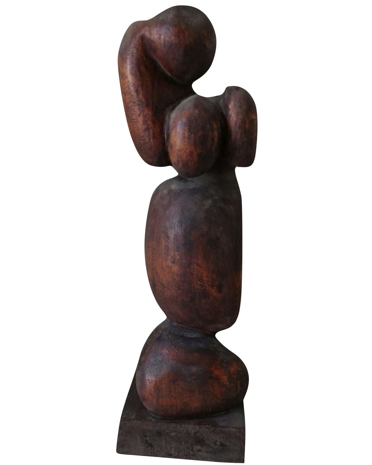 Original Sculptures & Ceramics 'Abstract Human Figure Carved Sculpture' by Mohammad Bushnaq