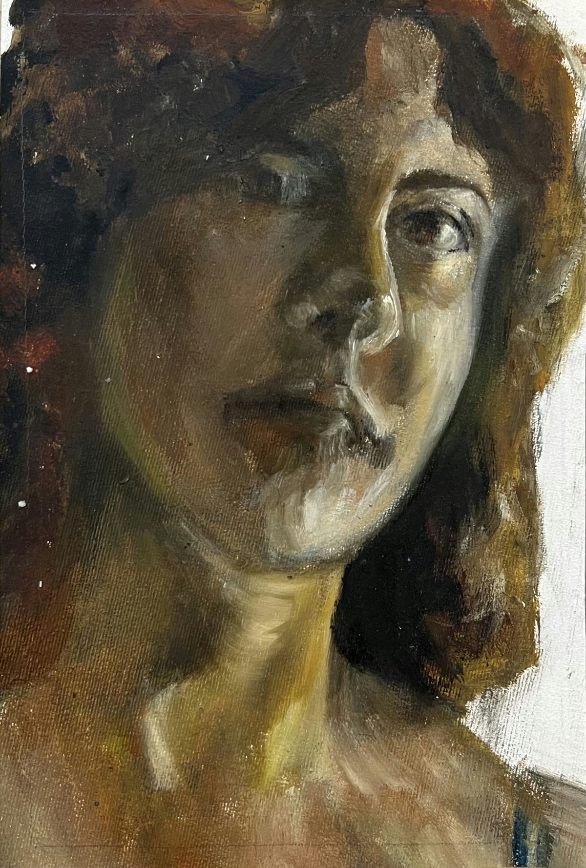 Original Mixed media 'Portrait of a Young Woman' by Mohammad Bushnaq