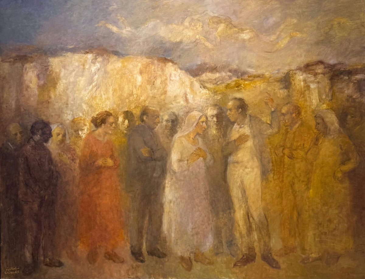 Original Oil 'Group of Figures in Landscape' by Ghassan Alnana