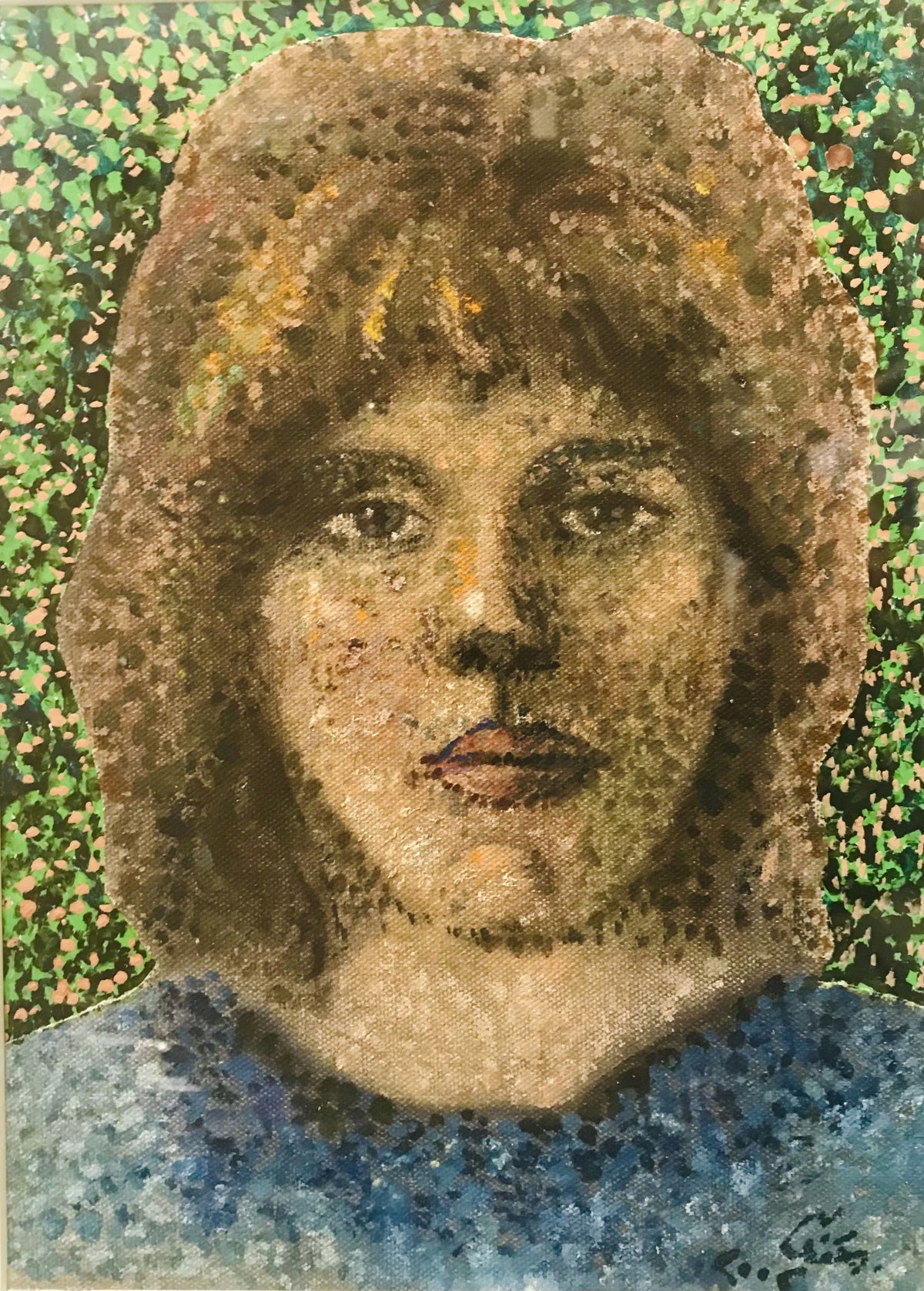 Original Mixed media 'Portrait of a Young Woman' by Mohammad Bushnaq