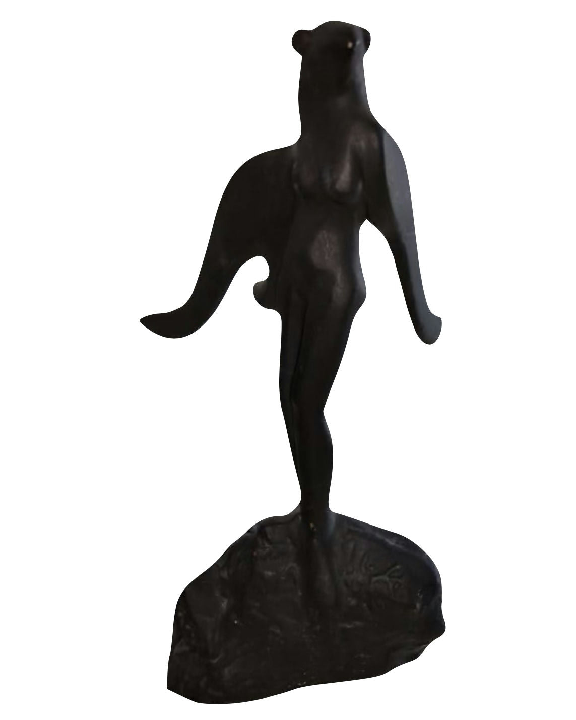 Original Sculptures & Ceramics 'Dark Bronze Figure on Stone Base' by Mohammad Bushnaq