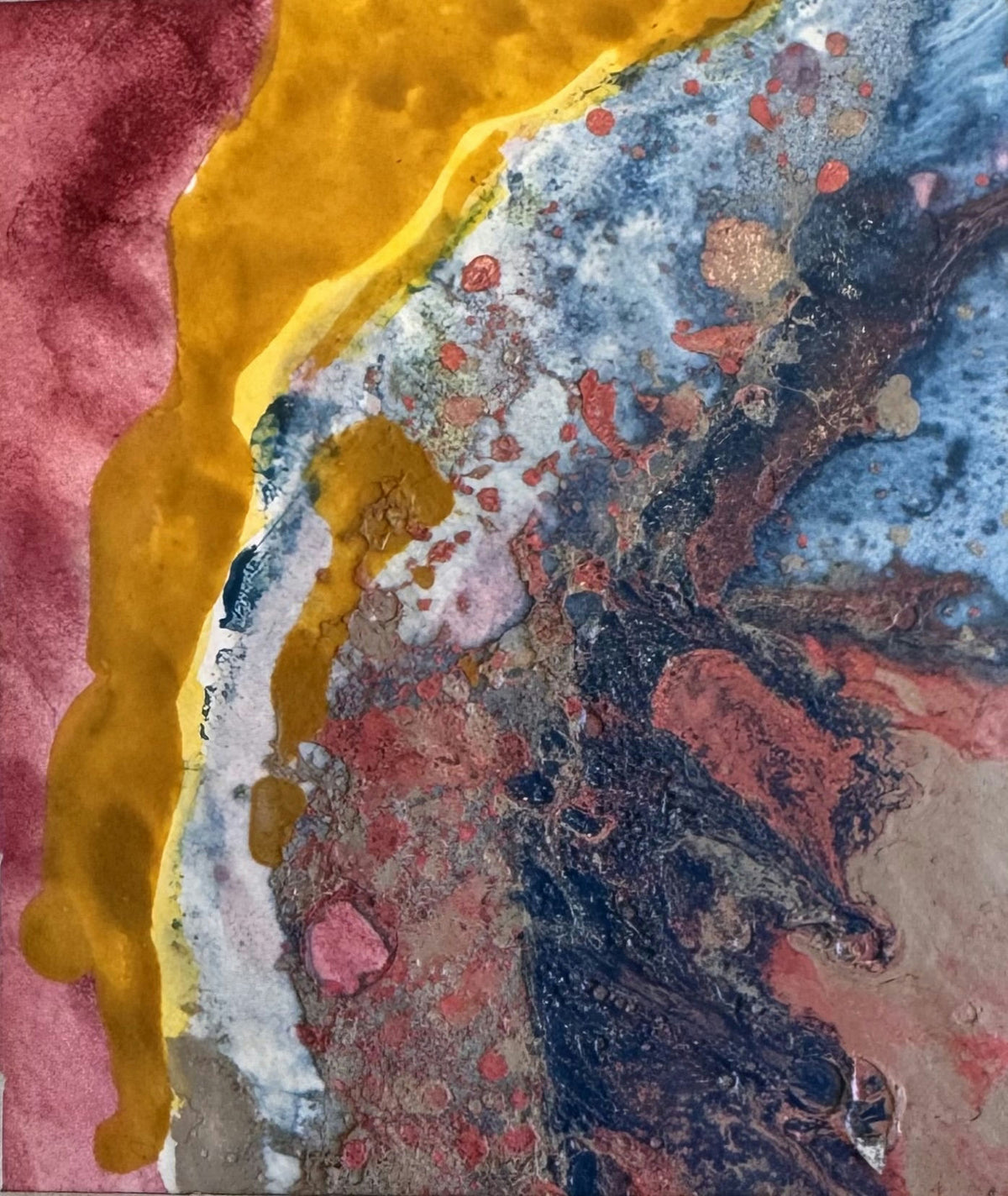 Original Mixed media 'Abstract Mixed Media Flow Composition' by Mohammad Bushnaq