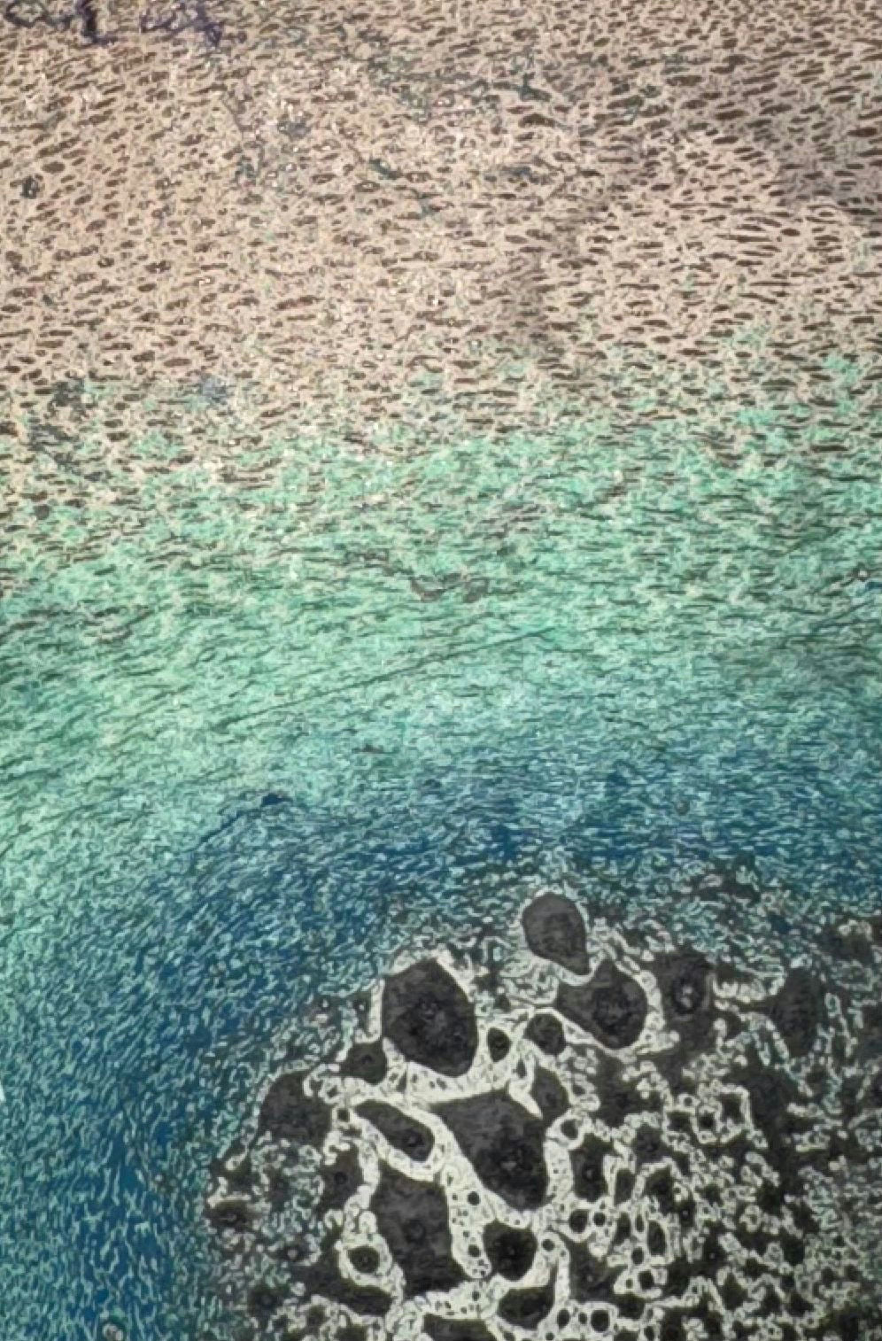 Original Mixed media 'Teal and Grey Textured Abstract Surface' by Mohammad Bushnaq