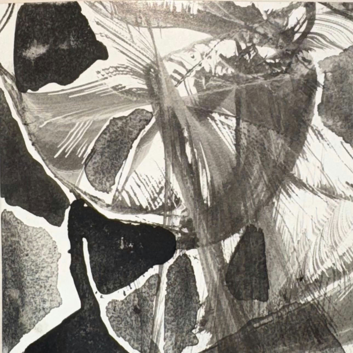 Original Mixed media 'Black and White Abstract Mixed Media' by Mohammad Bushnaq
