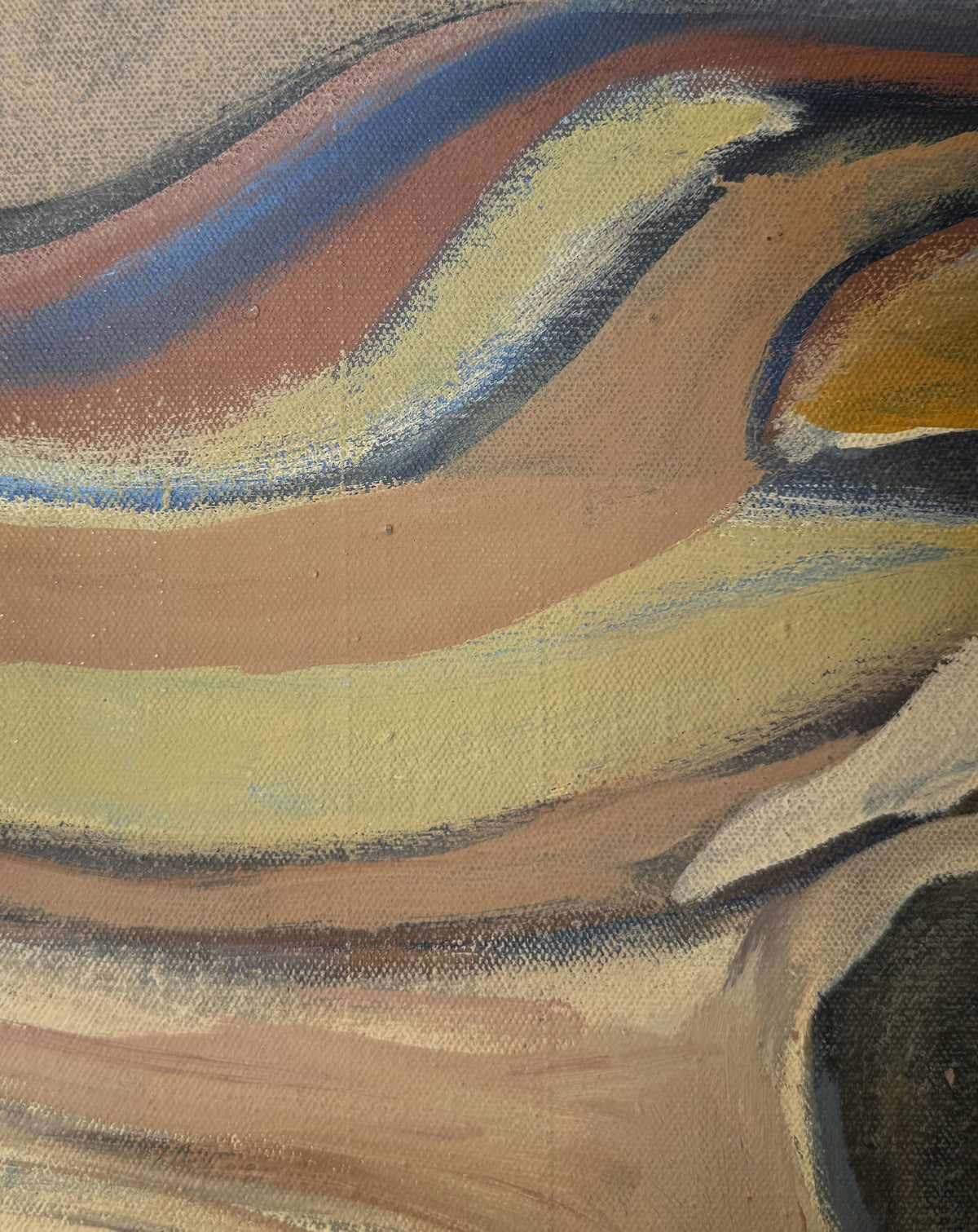 Original Mixed media 'Flowing Abstract Waves in Earthy Tones' by Mohammad Bushnaq