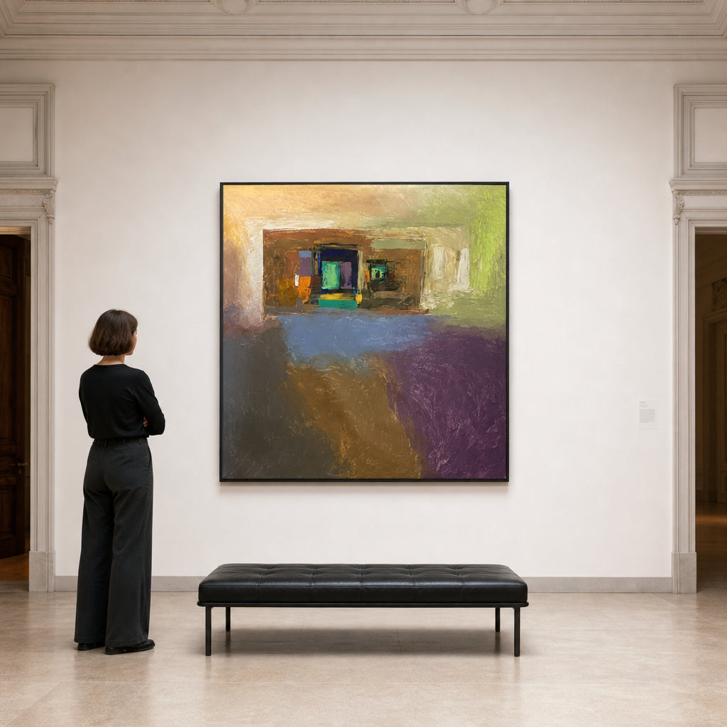 Abstract Interior with Colourful Doorways - shown to scale