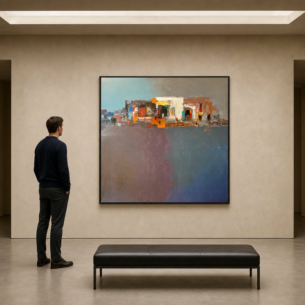Abstract Urban Buildings on Muted Ground - shown to scale