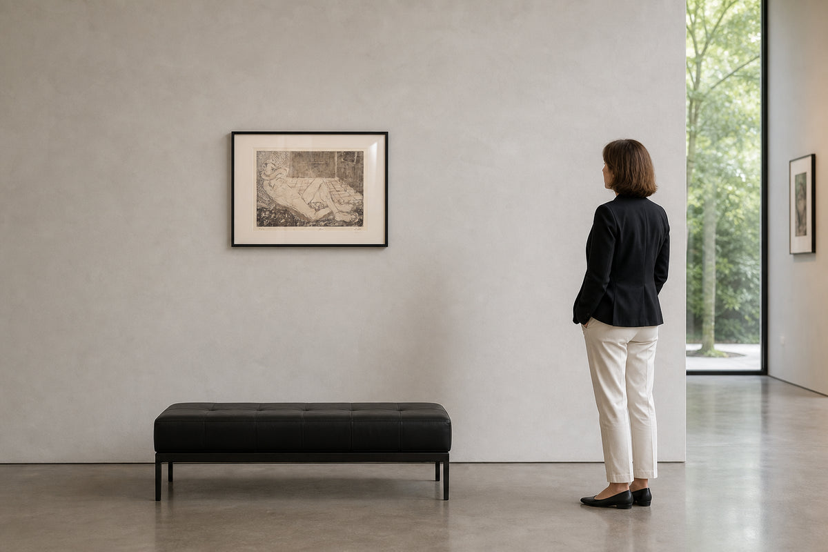 Reclining Nude Figure on Floor - shown to scale