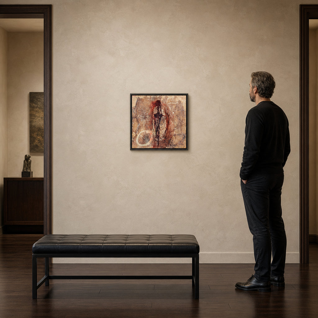 Abstract Dark Figure in Oval Form - shown to scale