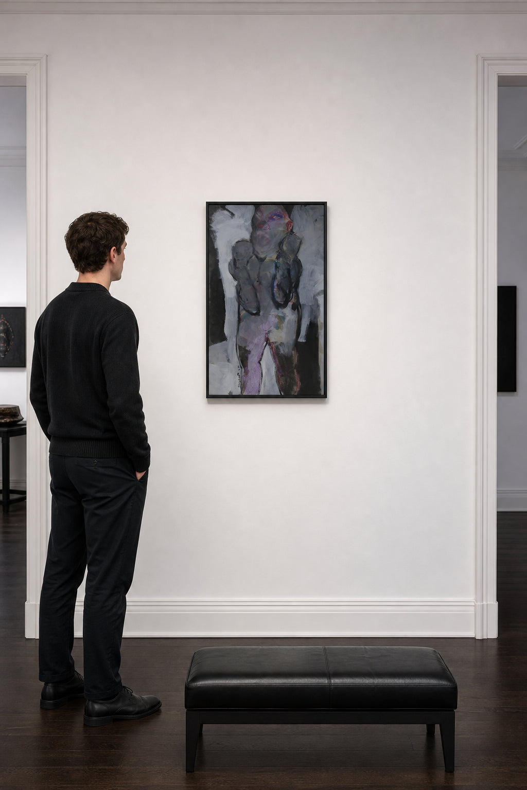 Standing Figure with Raised Arms - shown to scale