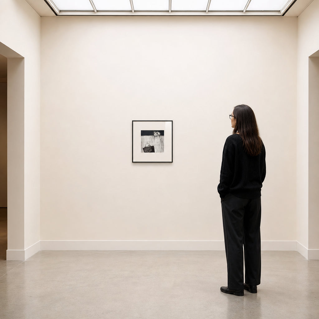 Two Figures in Monochrome Print - shown to scale