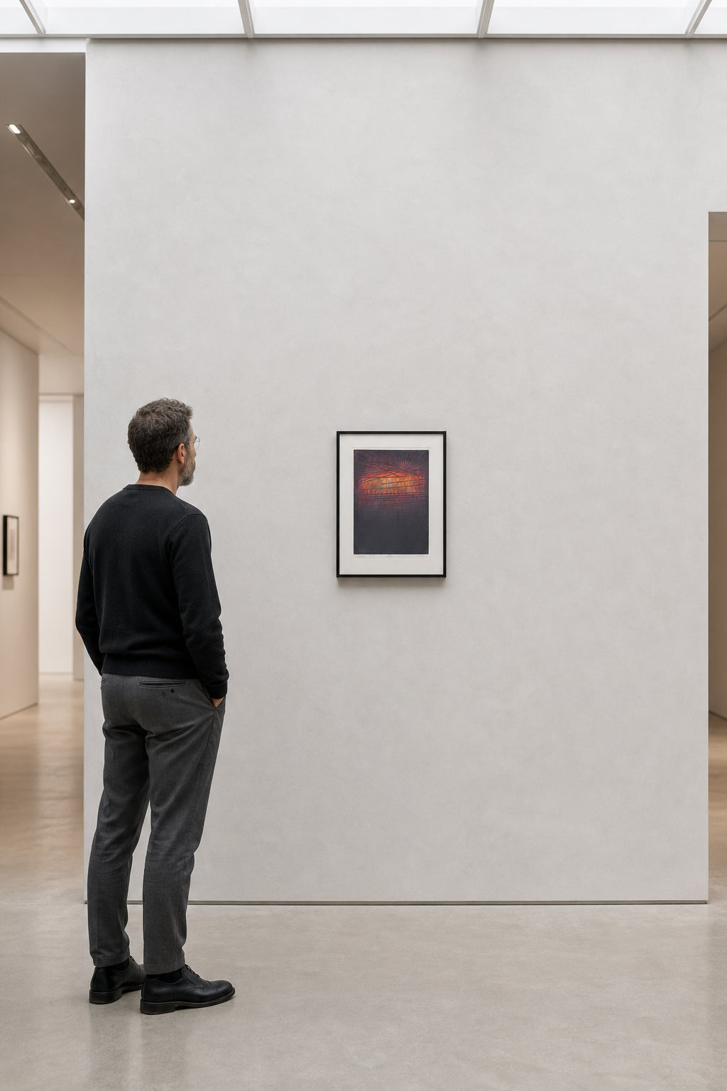 Abstract Red and Dark Radiating Lines - shown to scale