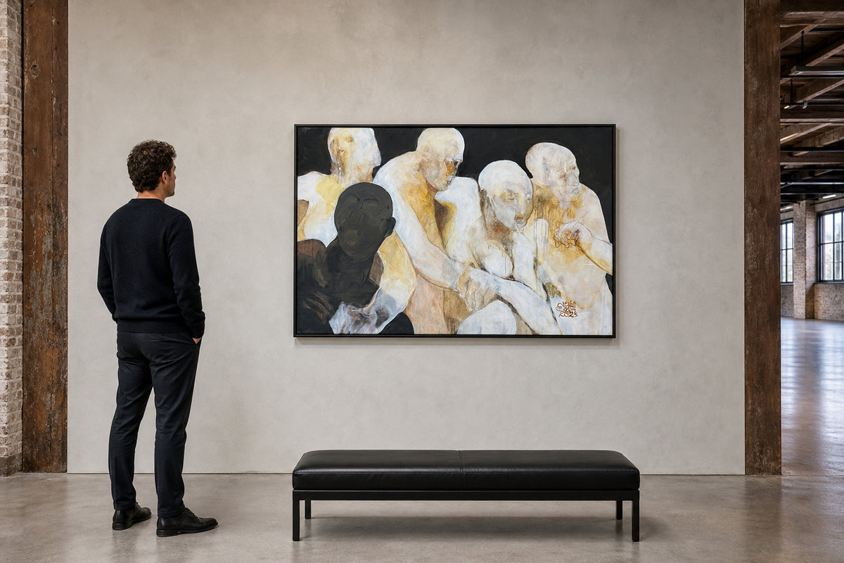 Group of Figures on Dark Background - shown to scale