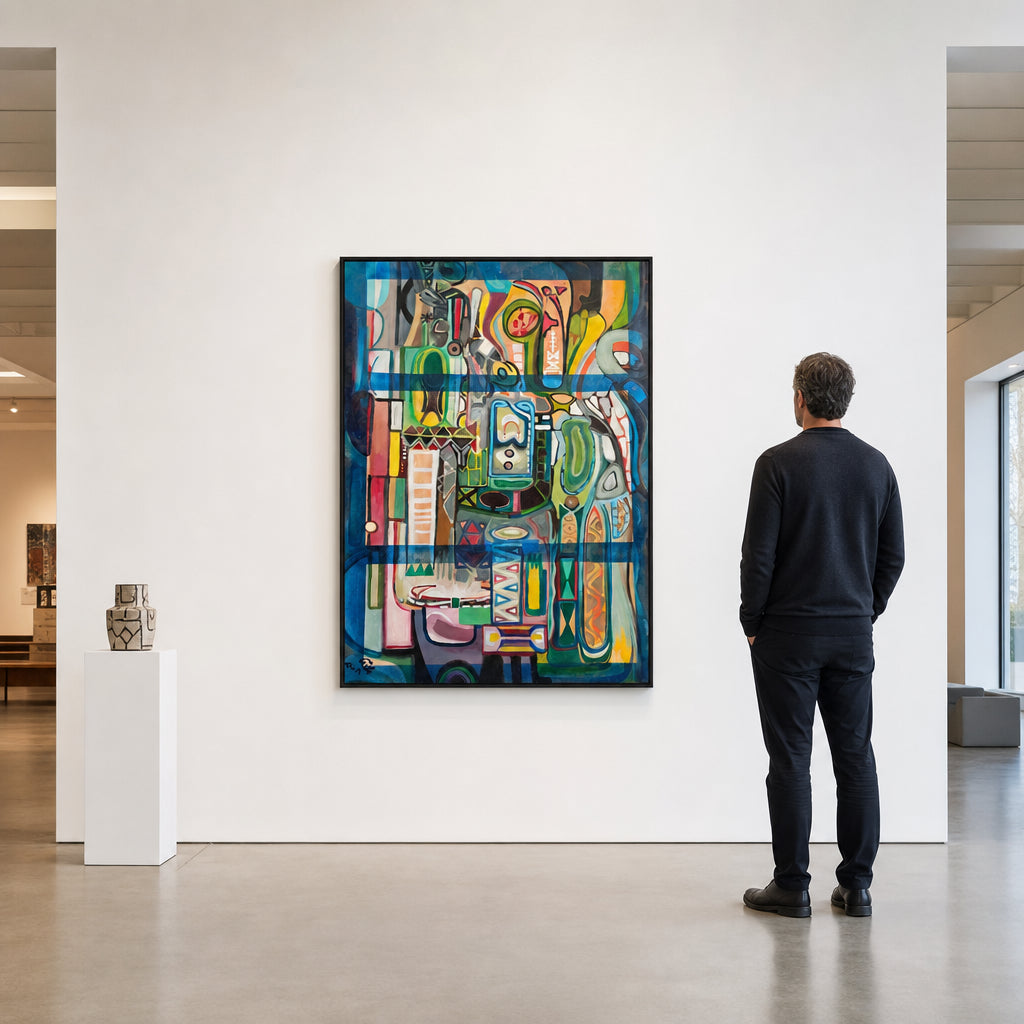 Colorful Abstract Geometric Composition - shown to scale