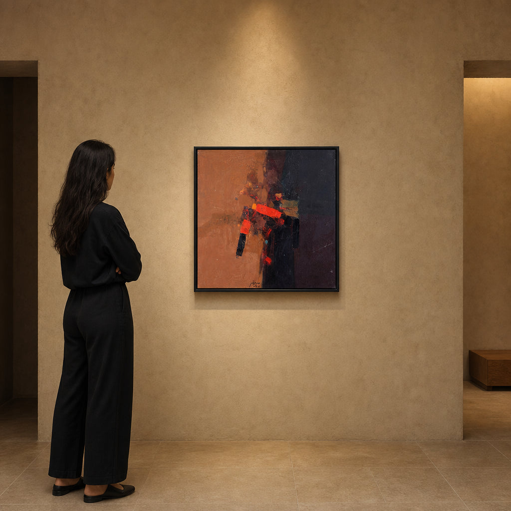 Abstract Figure in Red and Black - shown to scale