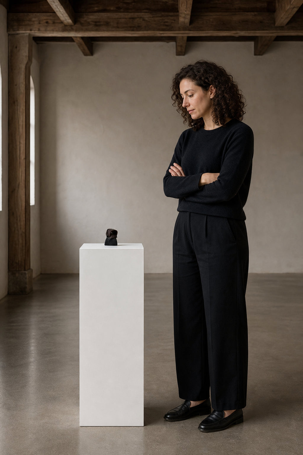 Abstract Hooded Figure Sculpture - shown to scale