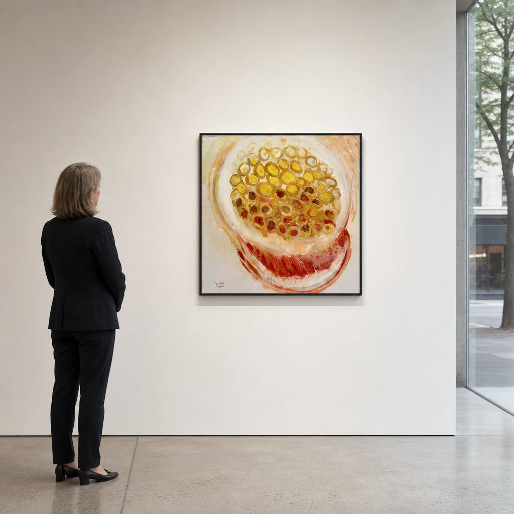 Pomegranate Seeds Close Up - shown to scale