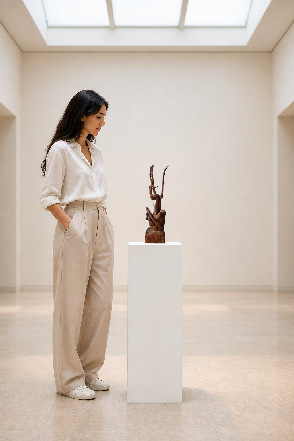 Abstract Wood Branch Sculpture - shown to scale