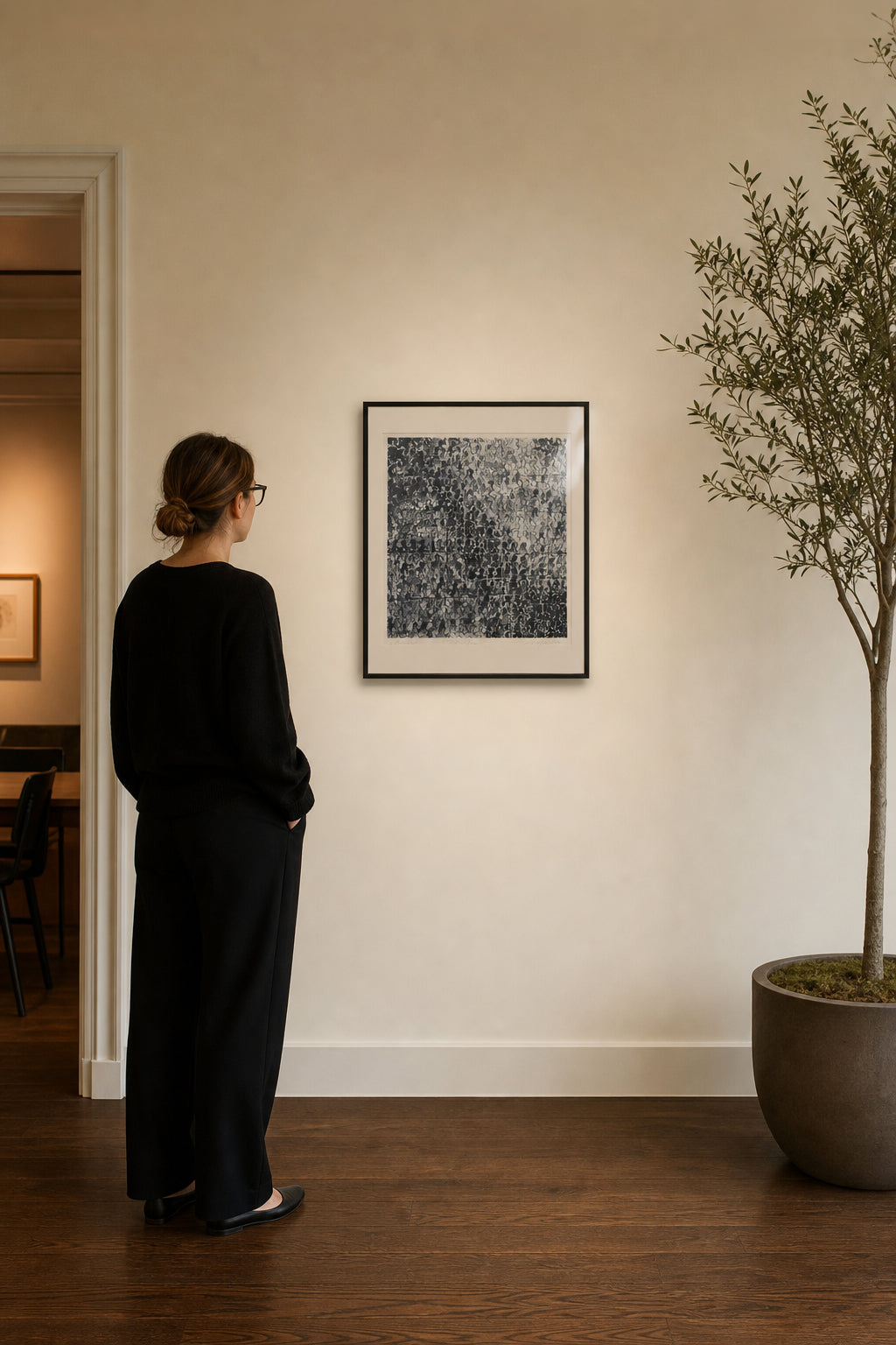 Dense Crowd of Abstract Human Figures - shown to scale
