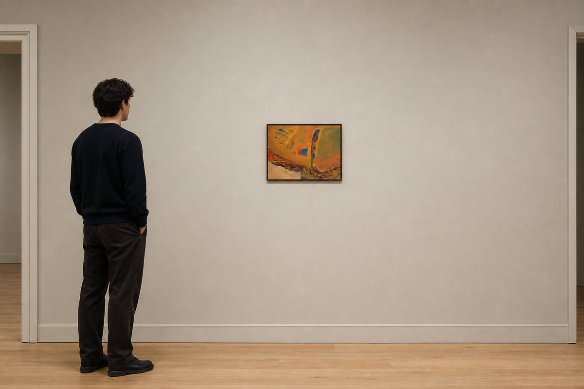 Abstract Forms in Orange and Blue - shown to scale