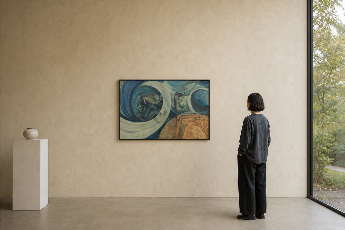 Figures in Swirling Vortex Scene - shown to scale
