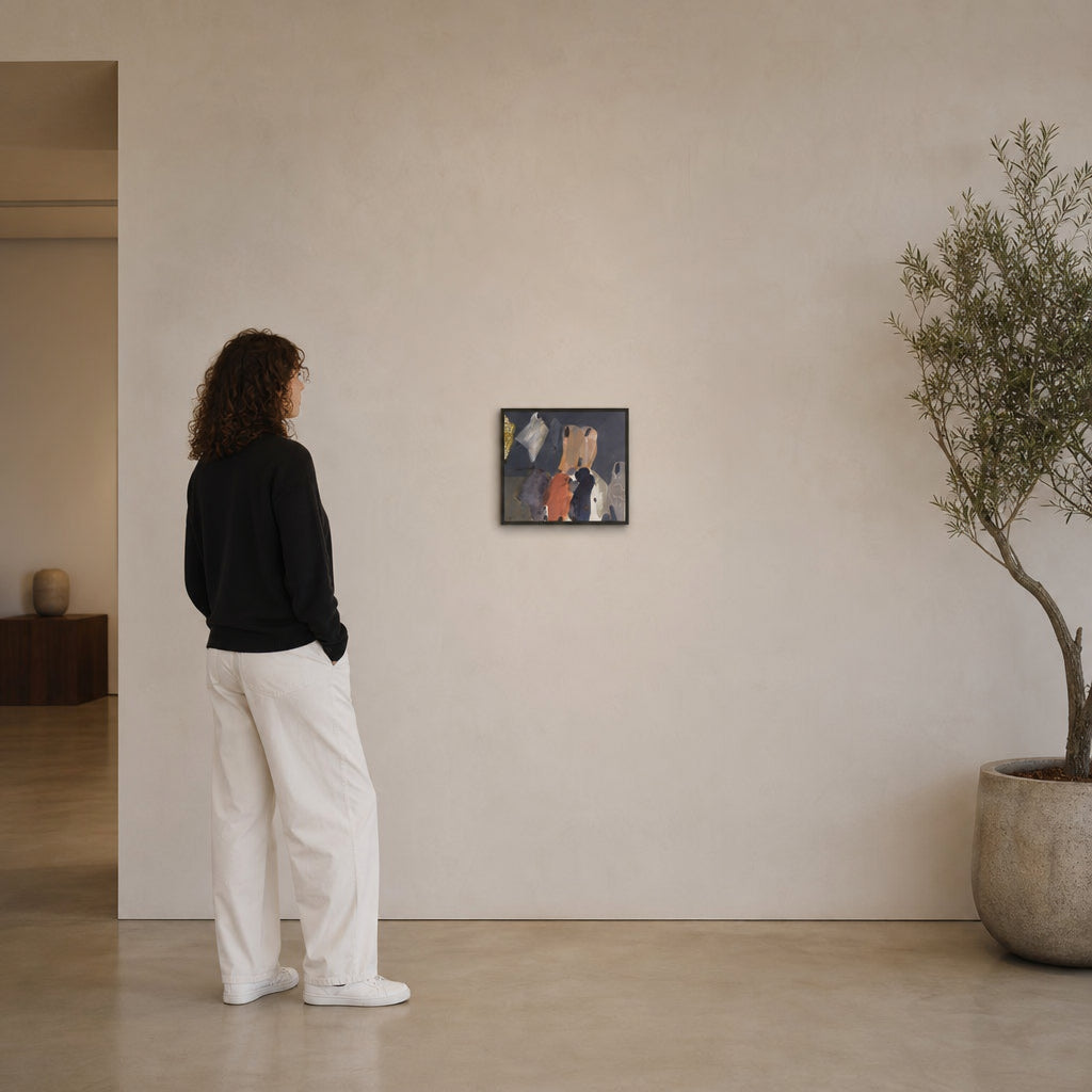 Abstract Robed Figures in a Group - shown to scale