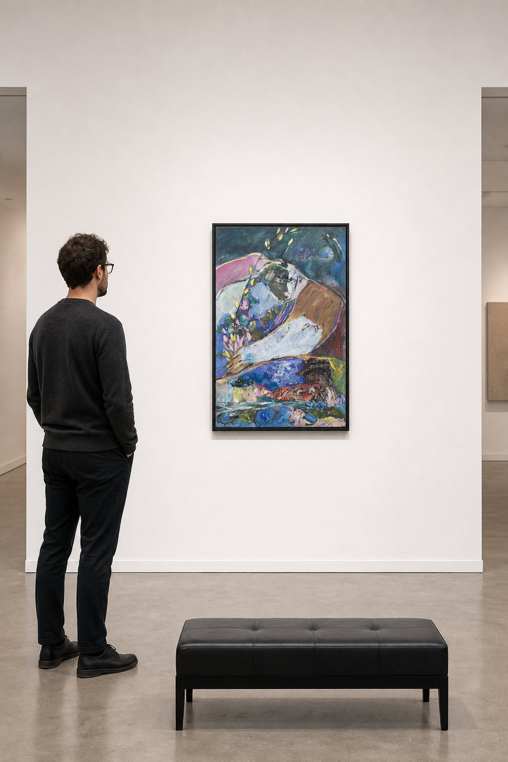 Reclining Figure with Flowers - shown to scale