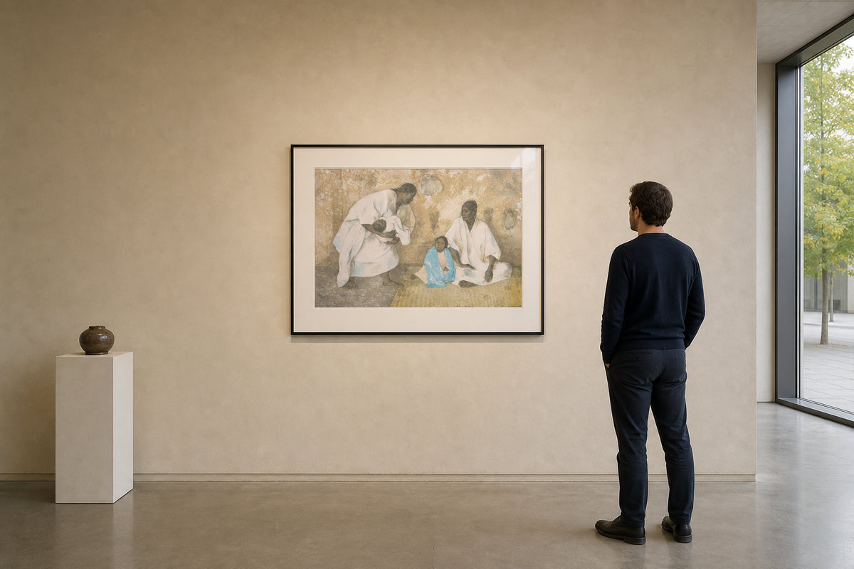 Two Women Child and Baby - shown to scale