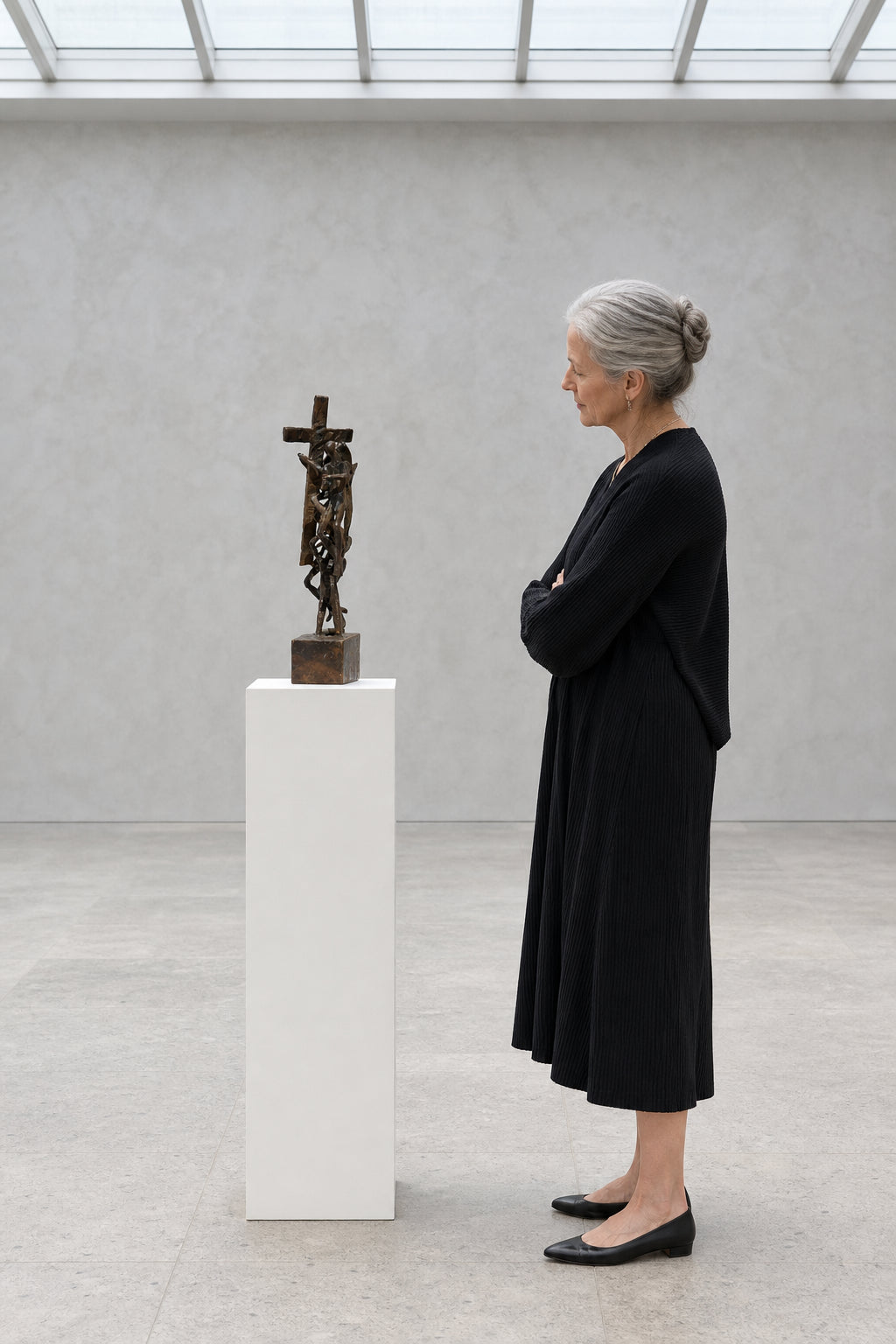 Figures Entwined Around a Cross - shown to scale