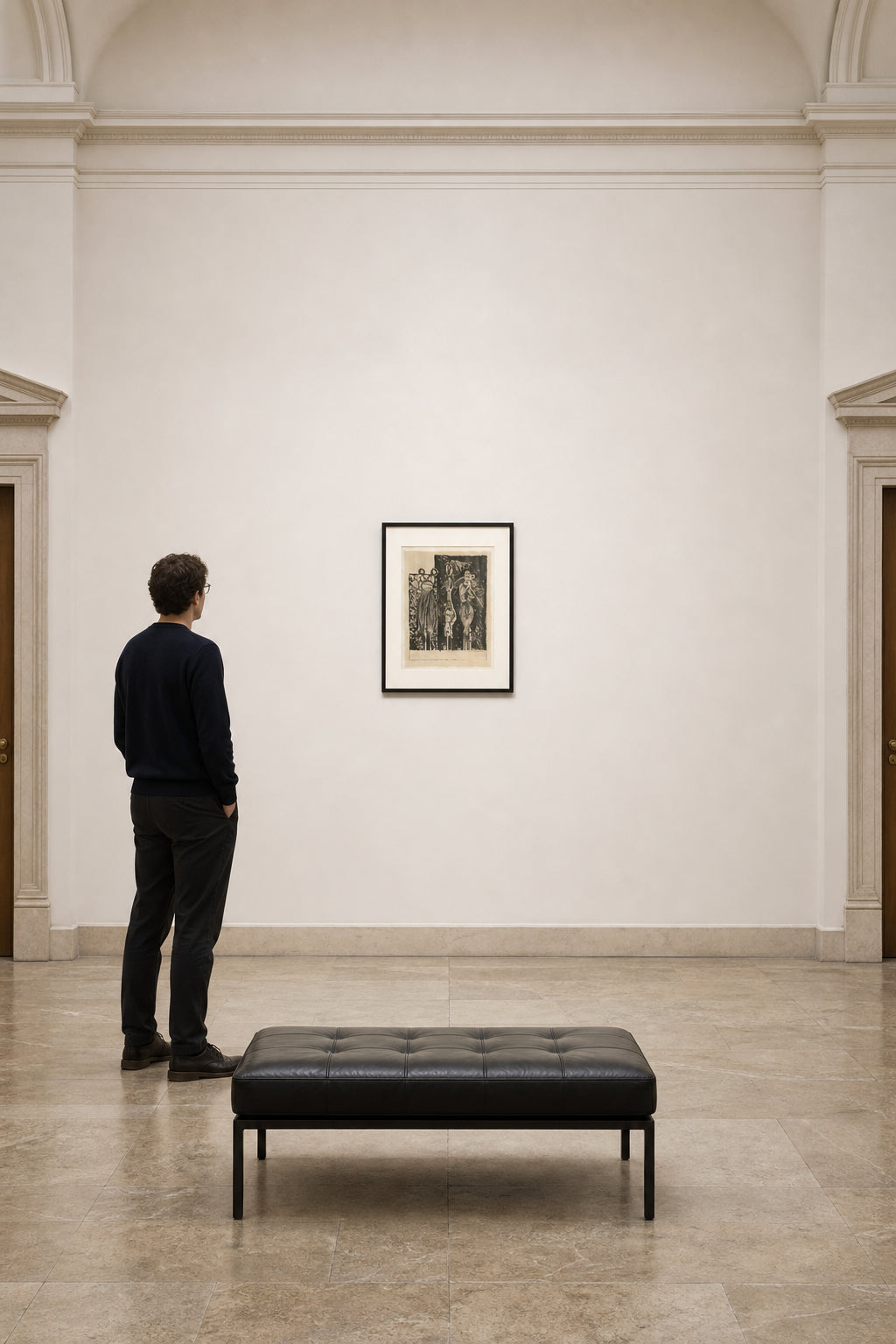 Three Abstract Figures on Stakes - shown to scale