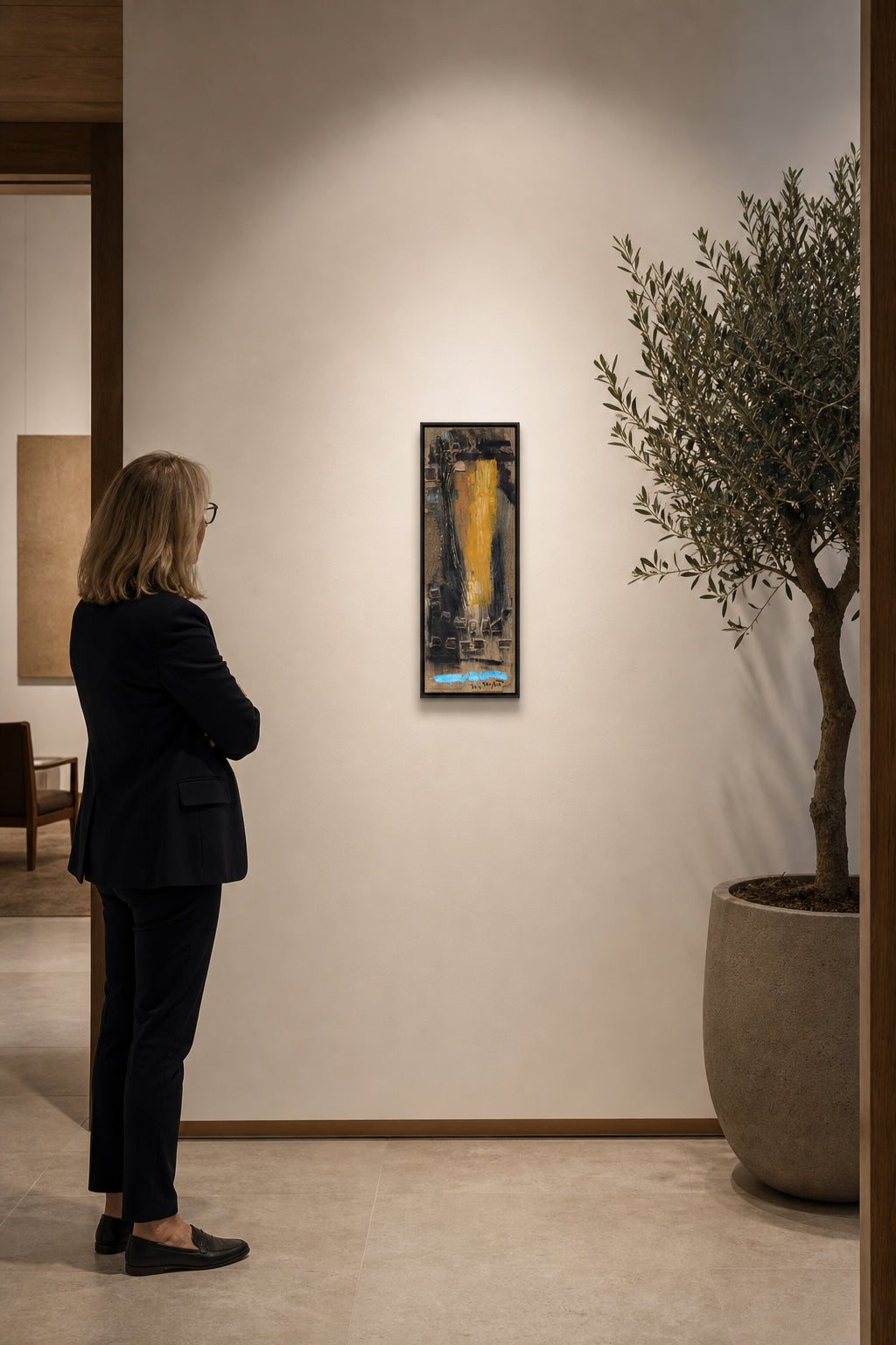 Abstract Forms on Shaped Wood Panel - shown to scale