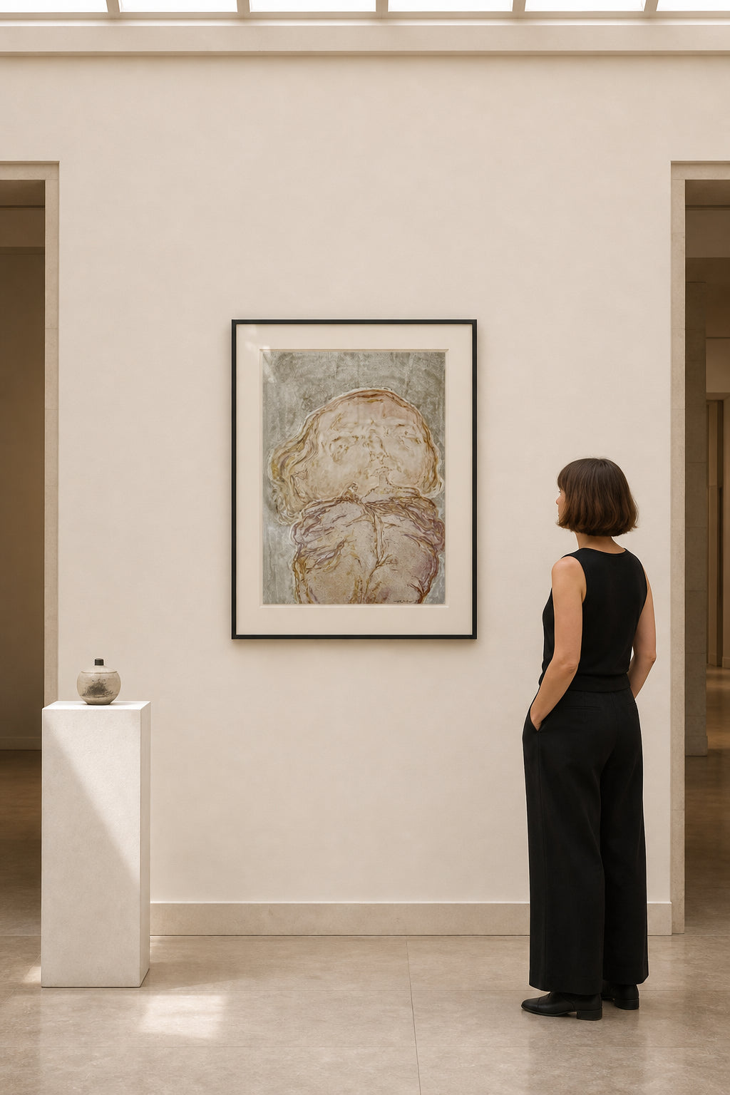 Abstracted Human Figure and Face - shown to scale