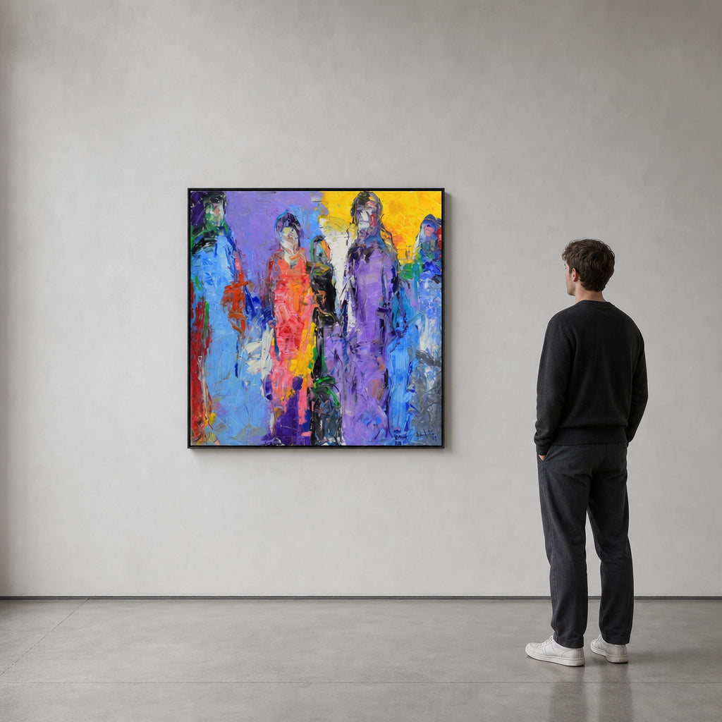 Group of Standing Figures in Color - shown to scale