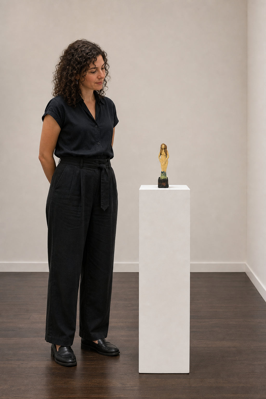 Standing Female Figure Sculpture - shown to scale