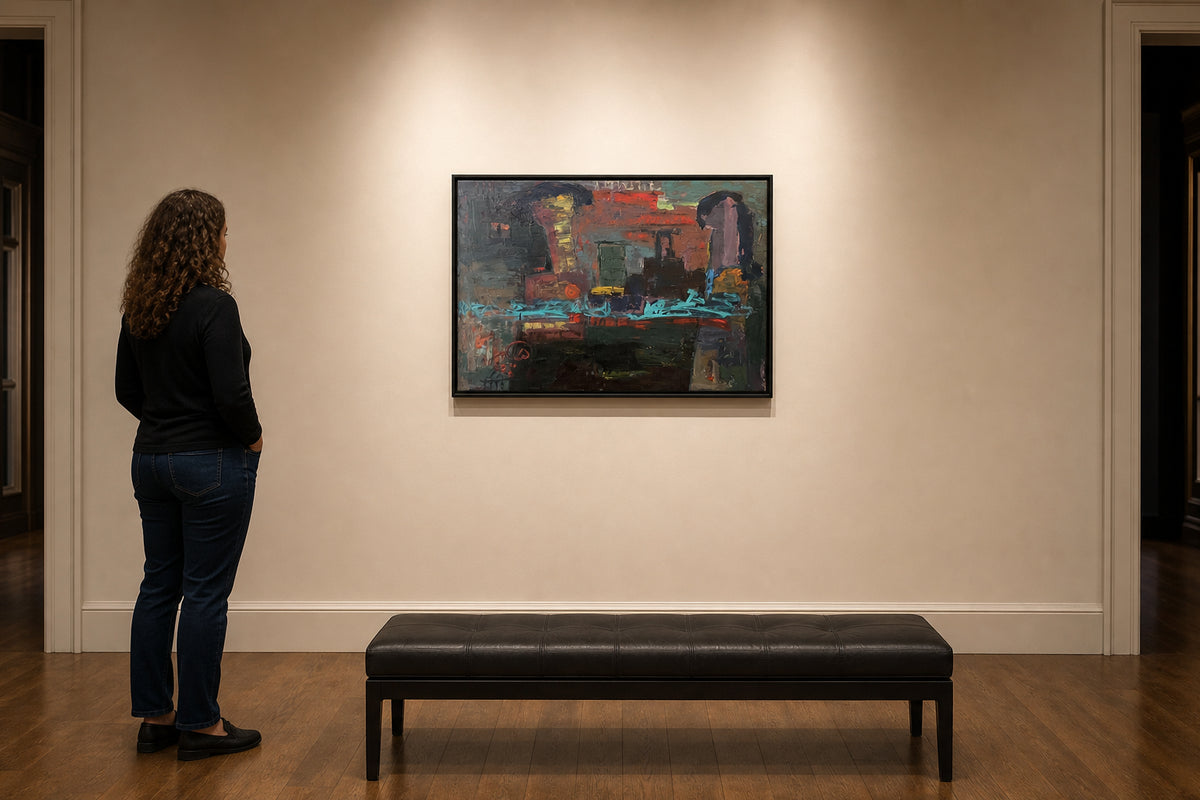 Abstract Urban Cityscape in Dark Tones - shown to scale