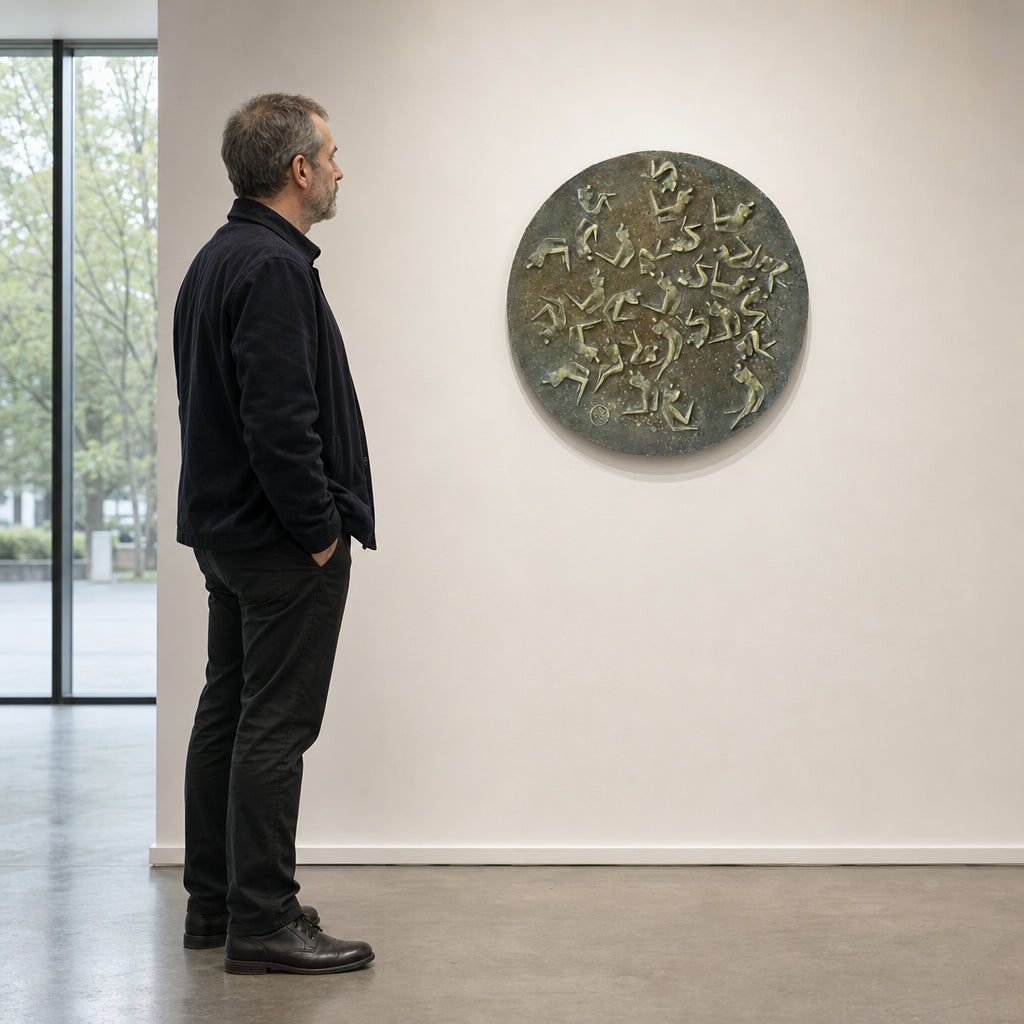 Round Relief with Human Figures - shown to scale