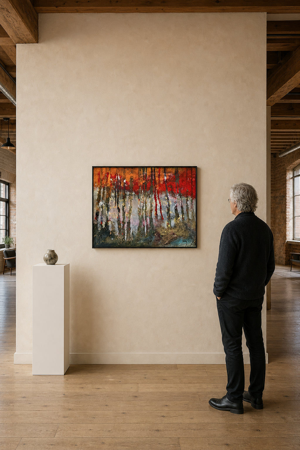 Abstract Forest with Red Canopy - shown to scale