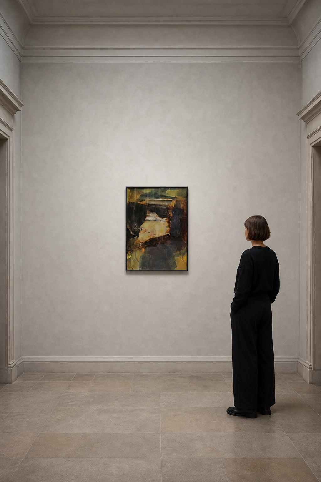 Abstract Dark Earth Tones Composition - shown to scale