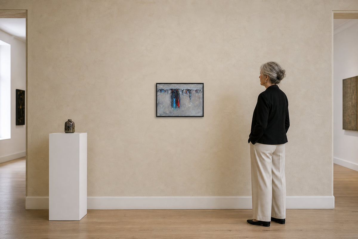 Abstract Figures in Grey Mist - shown to scale
