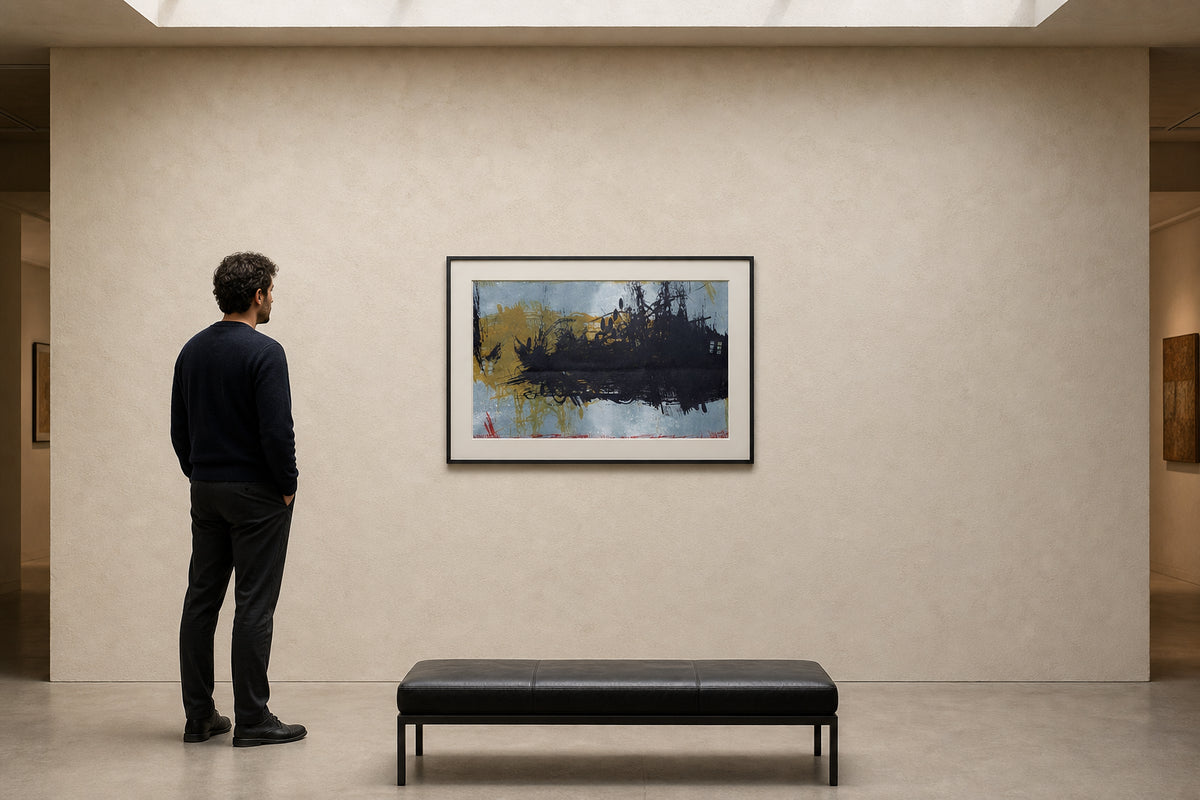 Dark Urban Silhouette with Red Strokes - shown to scale