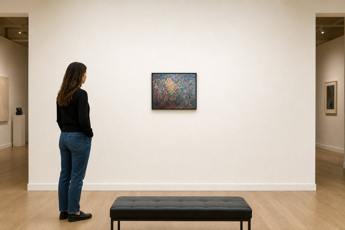 Dark Textured Floral Garden Scene - shown to scale