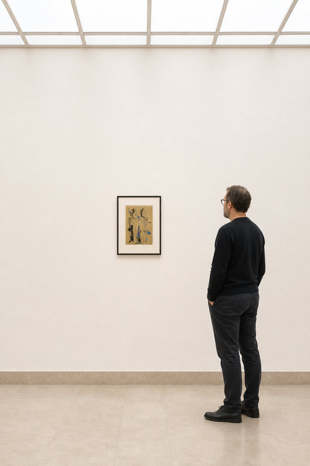 Abstract Figures on Yellow Ground - shown to scale