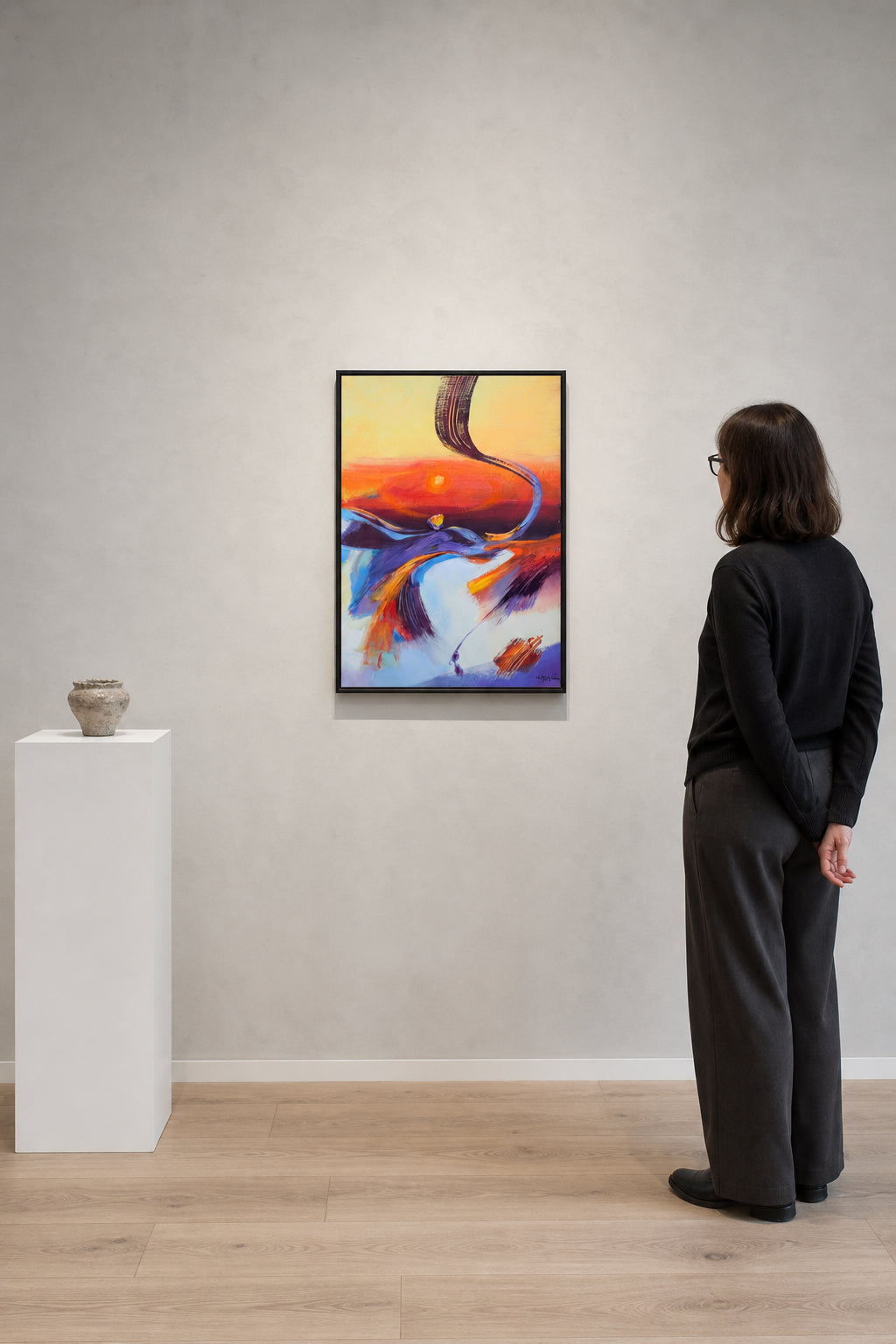 Abstract Swirling Forms in Warm Tones - shown to scale